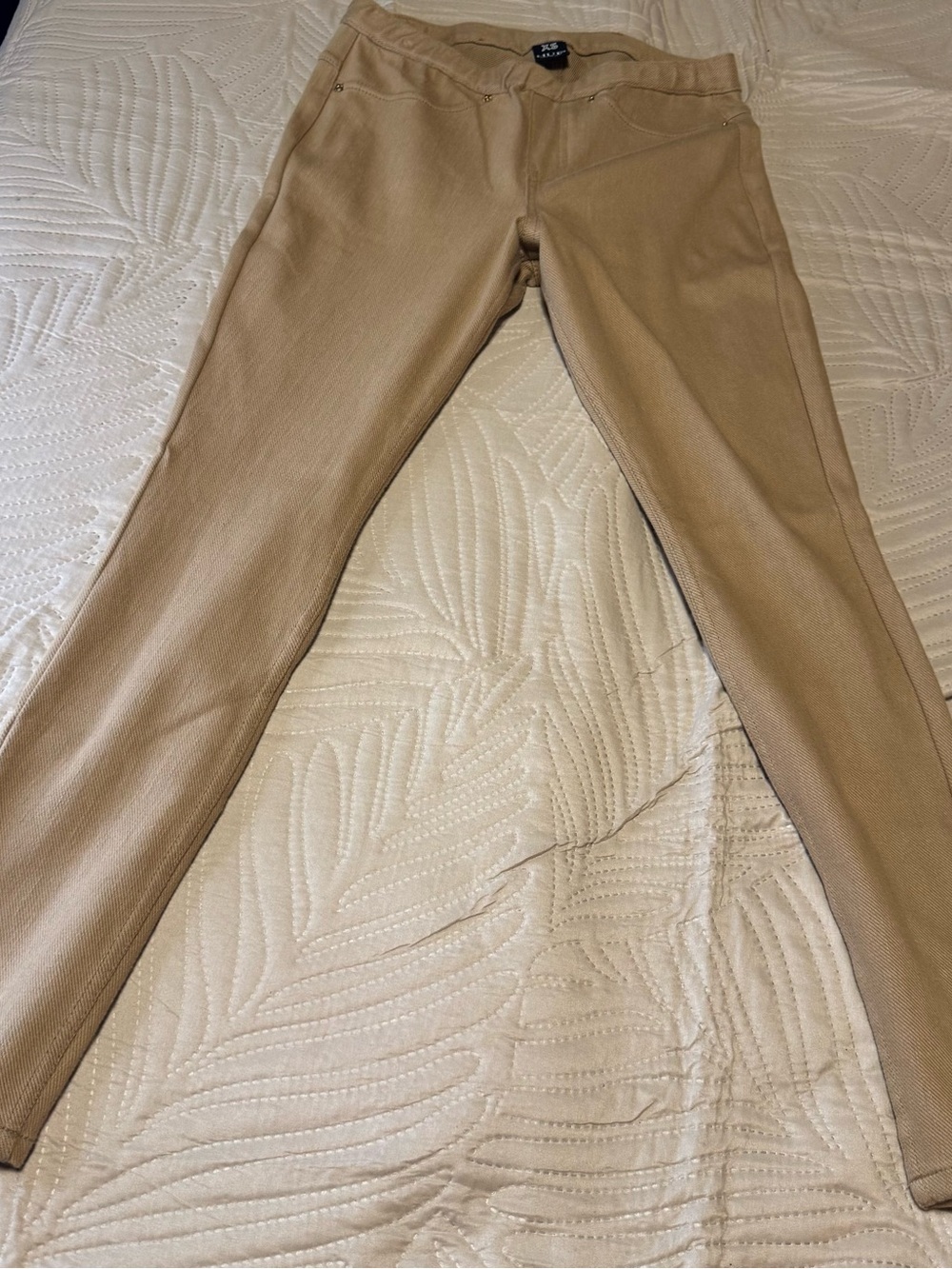 Hue Beige stretch Skinny Pants XS size